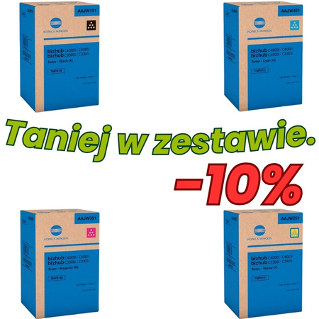 Oryginalne tonery Konica Minolta TNP81 – zestaw (CMYK) do urządzeń Konica Minolta bizhub C3300i/C3301i/C4000i/C4001i