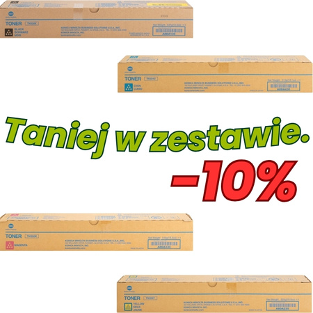 Oryginalne tonery Konica Minolta TN324 – zestaw (CMYK) do Bizhub C258, C308, C368